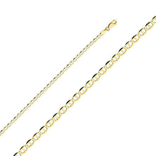 Load image into Gallery viewer, 14K Yellow Gold 3.4mm Lobster Flat Mariner Link Chain With Spring Clasp Closure