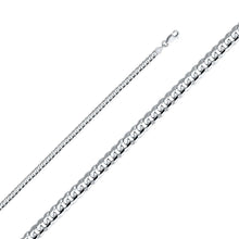 Load image into Gallery viewer, 14K White Gold 4mm Lobster Figaro 3+1 Cuban Concave Regular Link Chain With Spring Clasp Closure