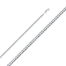 Load image into Gallery viewer, 14K White Gold 3.1mm Lobster Figaro 3+1 Cuban Concave Regular Link Chain With Spring Clasp Closure