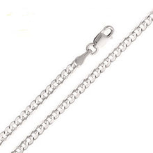 Load image into Gallery viewer, 14K White Gold 2.7mm Lobster Figaro 3+1 Cuban Concave Regular Link Chain With Spring Clasp Closure