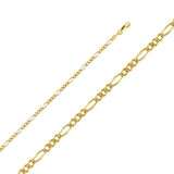 14K Yellow Gold 3.1mm Lobster Figaro 3+1 Regular Link Chain With Spring Clasp Closure