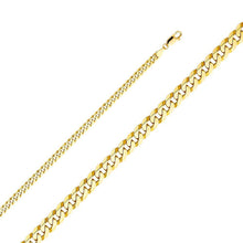 Load image into Gallery viewer, 14K Yellow Gold 4.8mm Lobster Flat Cuban Bevelled Link Assorted Chain With Spring Clasp Closure