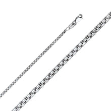 Load image into Gallery viewer, 14K White Gold 1.8mm Hollow Half RD Box Chain With Spring Clasp Closure