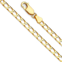 Load image into Gallery viewer, 14K Yellow Gold 3.4mm Square Curb Regular Link Chain With Spring Clasp Closure