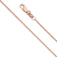 Load image into Gallery viewer, 14K Rose Gold 0.9mm Lobster Round Wheat Assorted Chain With Spring Clasp Closure - silverdepot