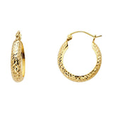 14K Yellow Gold Full DC Half Dome Hoop Earrings