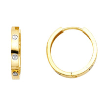 Load image into Gallery viewer, 14K Twotone DC STAMP HUGGIES Earring 2.4grams