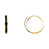 14K Yellow ONYX HUGGIES Earring 1.4grams