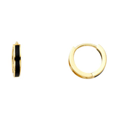 14K Yellow ONYX HUGGIES Earring 1.2grams