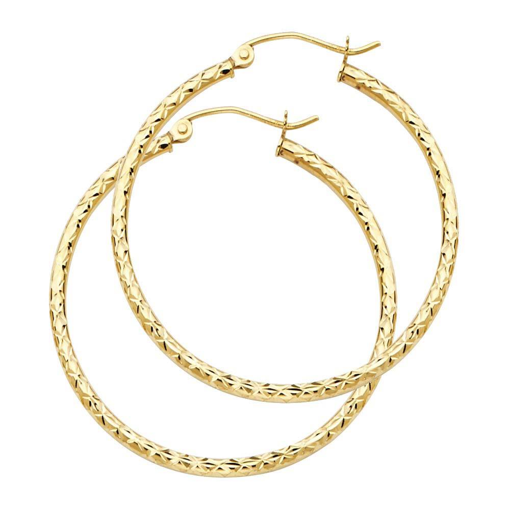 14K Yellow Gold 1.5mm Hoop Earrrings