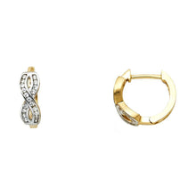 Load image into Gallery viewer, 14K Yellow Gold 4mm Clear CZ Huggies Earrings