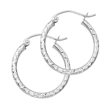 Load image into Gallery viewer, 14K White Gold 1.5mm Hoop Earrrings