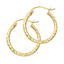 Load image into Gallery viewer, 14K Yellow Gold 1.5mm Hoop Earrrings