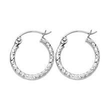 Load image into Gallery viewer, 14K White Gold 1.5mm Hoop Earrrings