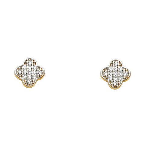 14K Gold 7mm CZ Earrings