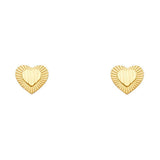 14K Yellow Gold 8mm Heart Post Earrings