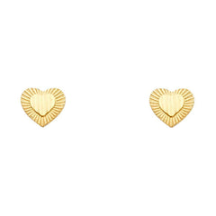 14K Yellow Gold 8mm Heart Post Earrings