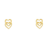 14K Yellow Gold 6mm Heart Post Earrings