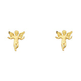 14K Yellow Gold 8mm Baby Angel Post Earrings