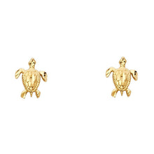 Load image into Gallery viewer, 14K Yellow Gold 8mm Turtle Post Earrings