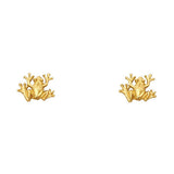 14K Yellow Gold 8mm Frog Post Earrings