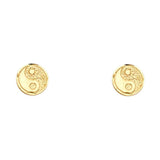 14K Yellow Gold Eastern Lucky Post Earrings