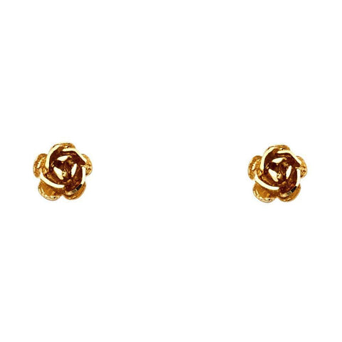 14K Pink Gold 7mm Flower Post Earrings