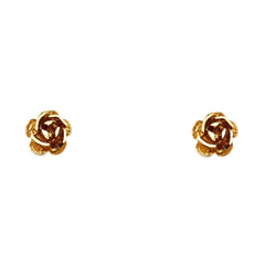 14K Pink Gold 7mm Flower Post Earrings
