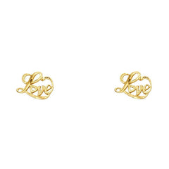 14K Yellow Gold 8mm Love Post Earrings