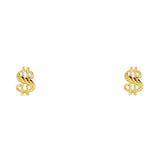 14K Yellow Gold 4mm Symbol Post Earrings
