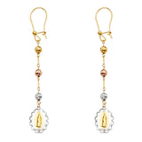 14K Two Tone Gold Hanging Earrings