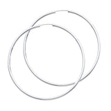 14K White Gold 2mm Hoop Earrings