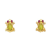 Load image into Gallery viewer, 14K Yellow Gold Frog Post Earrings