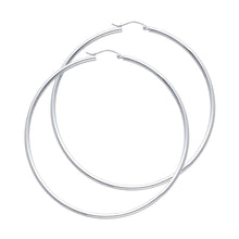 Load image into Gallery viewer, 14K White Gold 2mm Hoop Earrings