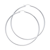 14K White Gold 2mm Hoop Earrings