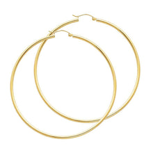 Load image into Gallery viewer, 14K Yellow Gold 2mm Classic Hoop Earrings