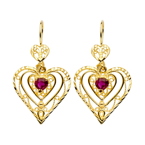 14K Yellow CZ CHANDELIER Earring 6.2grams