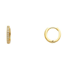 Load image into Gallery viewer, 14K Yellow Gold 1mm RD Clear CZ Pave Huggies Earrings