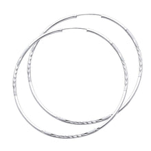 Load image into Gallery viewer, 14K White Gold 1.5mm Diamond Cut GOLD EARRINGS