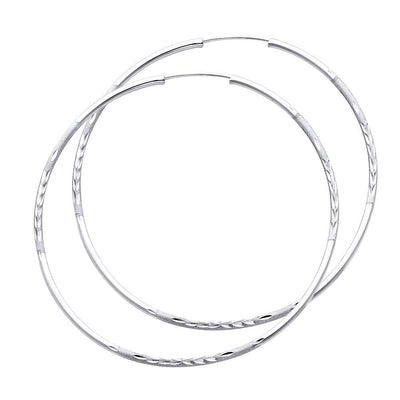 14K White Gold 1.5mm Diamond Cut GOLD EARRINGS