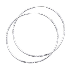 14K White Gold 1.5mm Diamond Cut GOLD EARRINGS