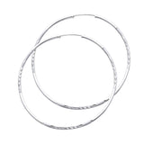 14K White Gold 1.5mm Diamond Cut GOLD EARRINGS