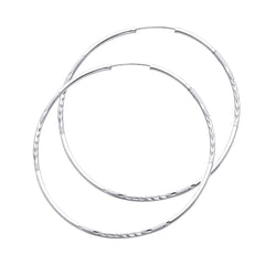14K White Gold 1.5mm Diamond Cut GOLD EARRINGS