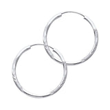 14K White Gold 1.5mm Diamond Cut GOLD EARRINGS