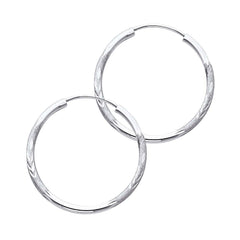 14K White Gold 1.5mm Diamond Cut GOLD EARRINGS