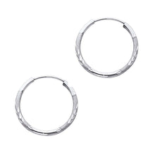 Load image into Gallery viewer, 14K White Gold 1.5mm Diamond Cut GOLD EARRINGS