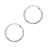 14K White Gold 1.5mm Diamond Cut GOLD EARRINGS