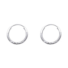 Load image into Gallery viewer, 14K White Gold 1.5mm Diamond Cut GOLD EARRINGS