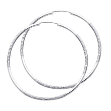 Load image into Gallery viewer, 14K White Gold 2mm Diamond Cut GOLD EARRINGS