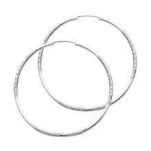 Load image into Gallery viewer, 14K White Gold 2mm Diamond Cut GOLD EARRINGS